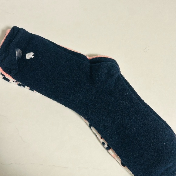 Kate Spade Black and Pink Leopard Print Fuzzy Socks - Picture 4 of 5
